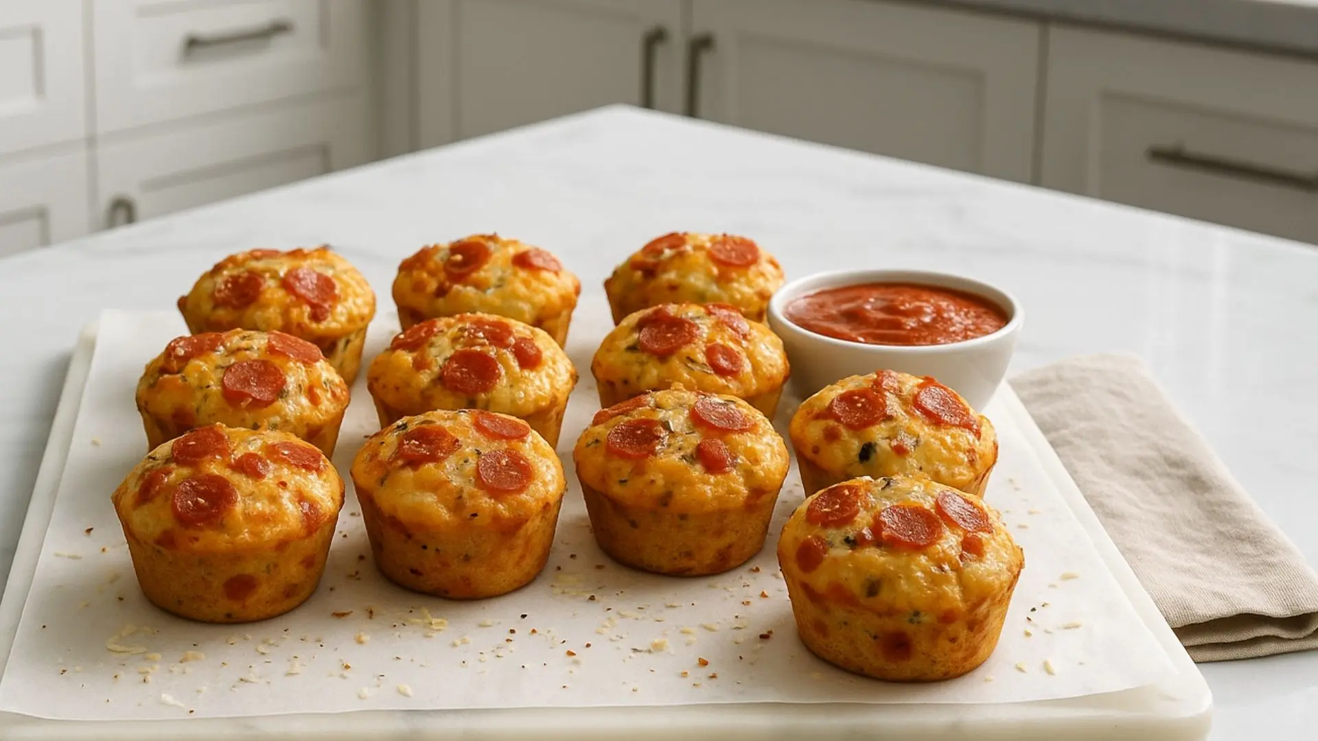 Cheesy Pizza Muffins