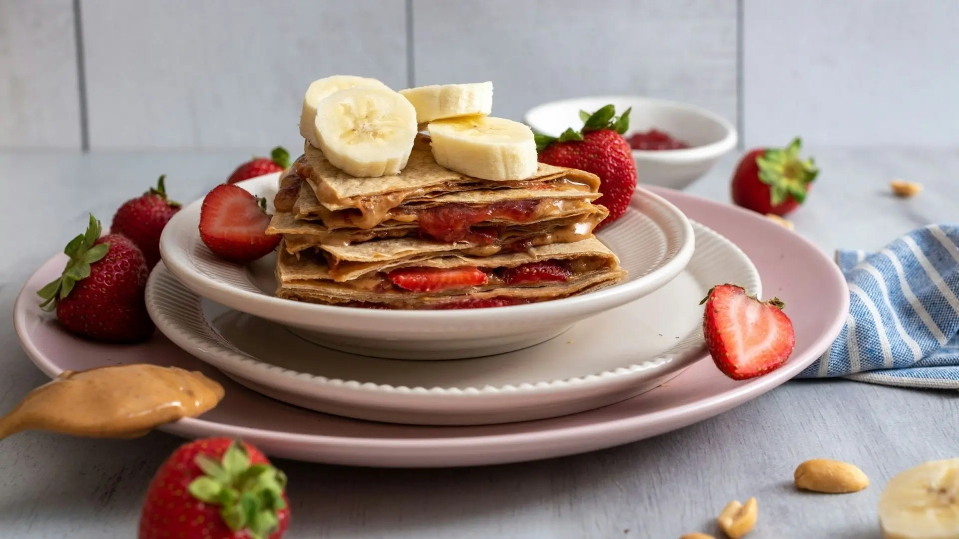 Peanut Butter Strawberry Quesadilla